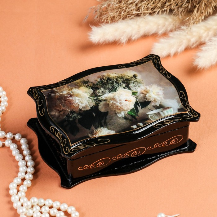 Шкатулка «Цветы», 12×16 см, лаковая миниатюра микс Шкатулка «Цветы», 12×16 см, лаковая миниатюра микс