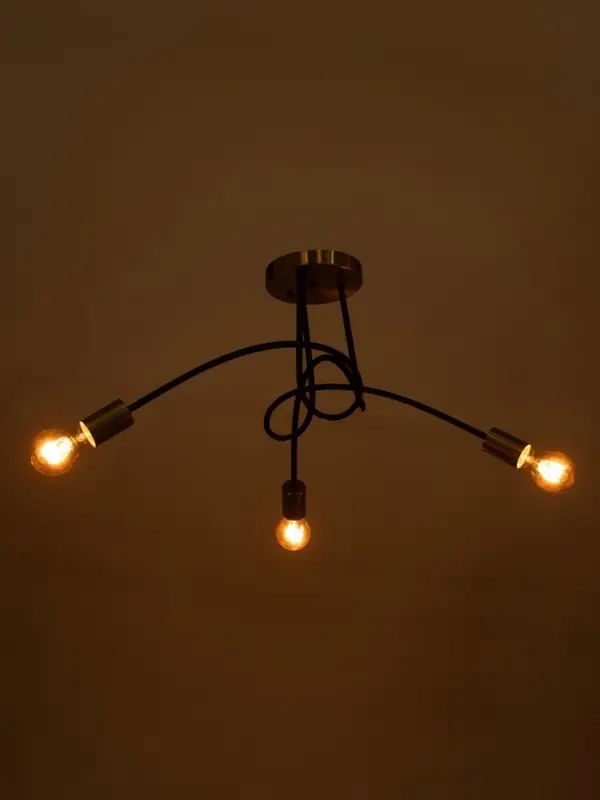 Люстра &laquo;Узел&raquo; 3&times;40 Вт Е27 черный/латунь 52&times;52&times;36 см