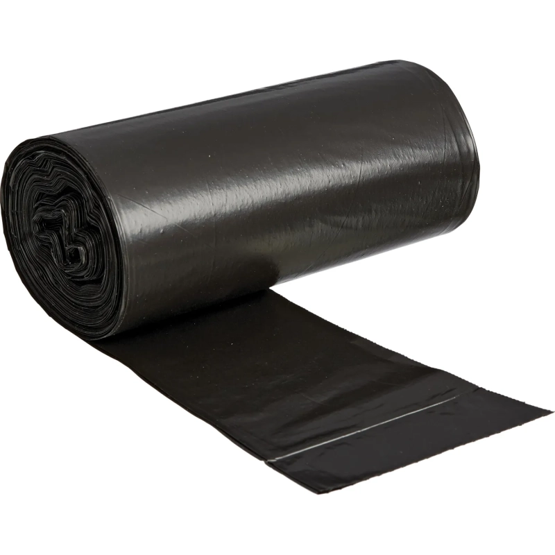 Мешки для мусора ПВД 60л 35мкм 20шт/рул черн 60x70см с ручками Luscan