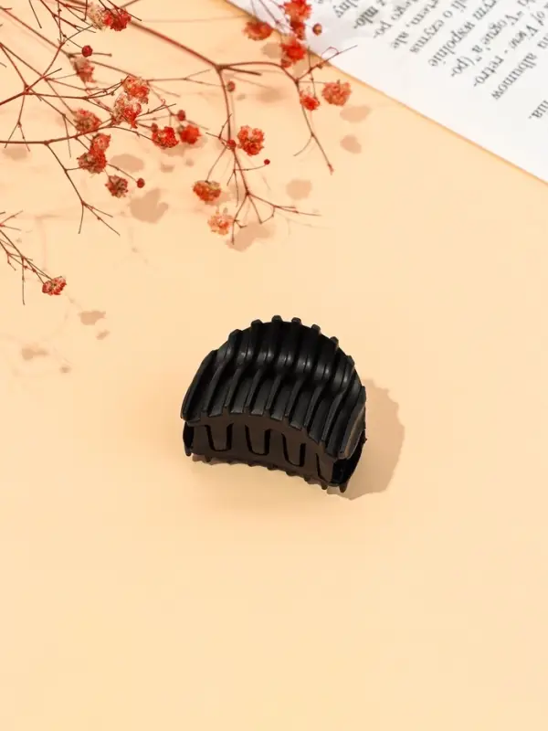 Крабик для волос &laquo;Матовый&raquo;, рубчик, 4 см, чёрный