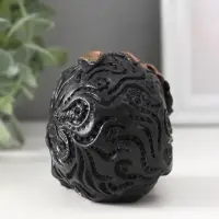 Фигура «Череп с цветком», 7×6×9 см, чёрная