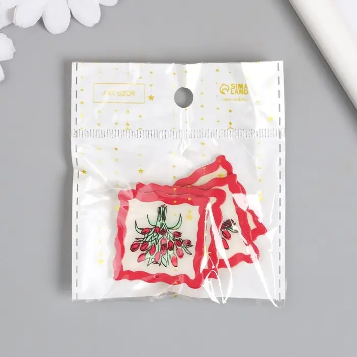 Декор для творчества акрил "Букет тюльпанов" 0,2х3,4х3,3 см