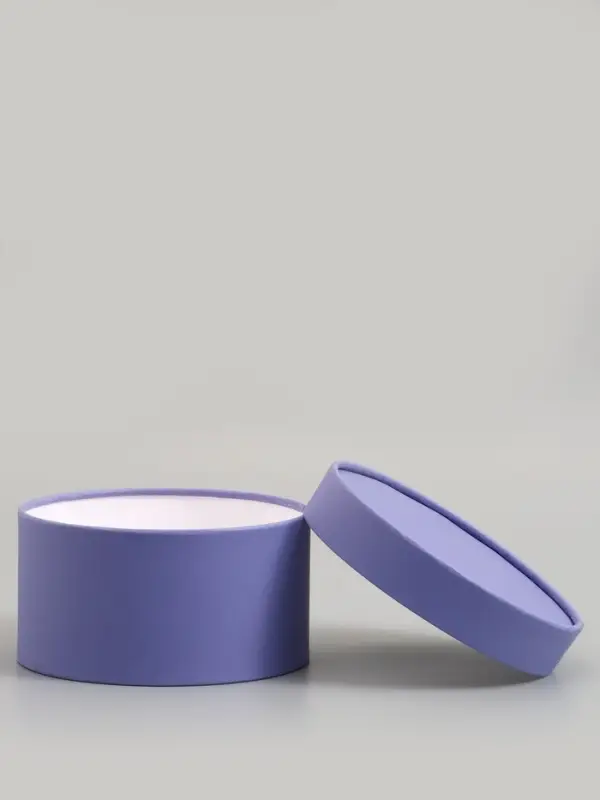 Подарочная коробка круглая, фиолетовая, завальцованная без окна, 18&times;10 см