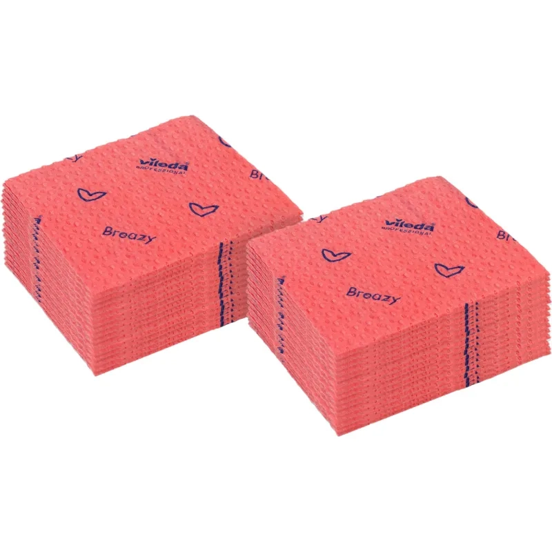 Салфетки хозяйственные Vileda Professional Бризи 36х35 красн 25шт/уп 161617