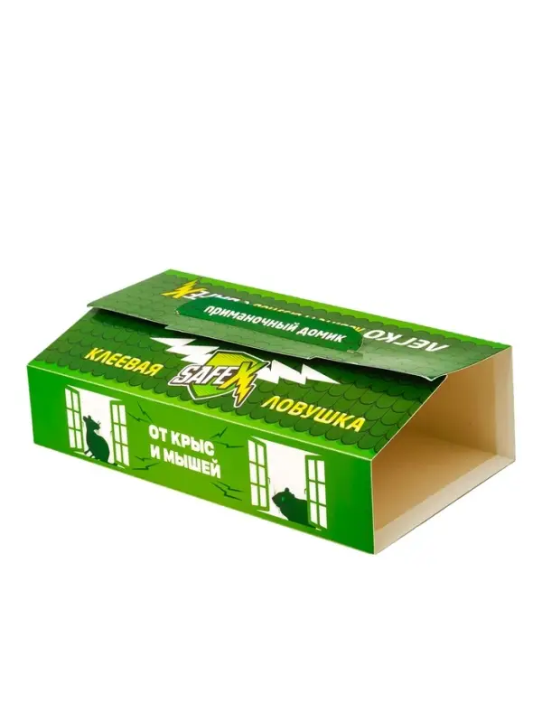 Клеевая ловушка SAFEX ДОМИК от КРЫС и МЫШЕЙ 1 шт. ЧЕРНЫЙ ЦВЕТ