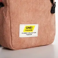 Сумка молодёжная на молнии, с наружным карманом, 17&times;6&times;14 см, розовая