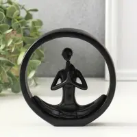 Сувенир полистоун "Девушка медитирует" чёрный 2,5х12,2х12,3 см