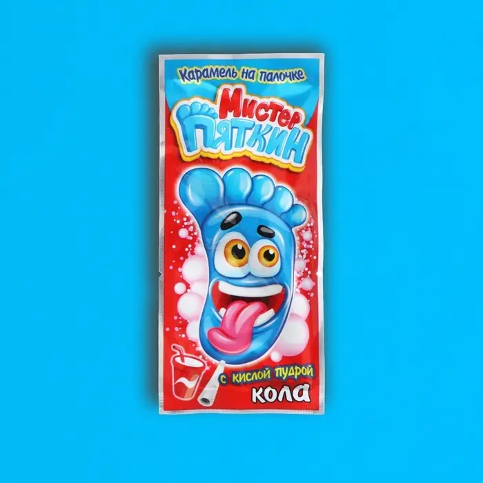 Карамель на палочке с кислой пудрой "Мистер Пяткин", ассорти, 11 г
