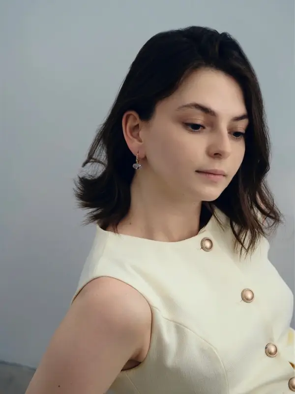 Серьги со стразами &laquo;Циркония&raquo; мини, круг, белые в золоте