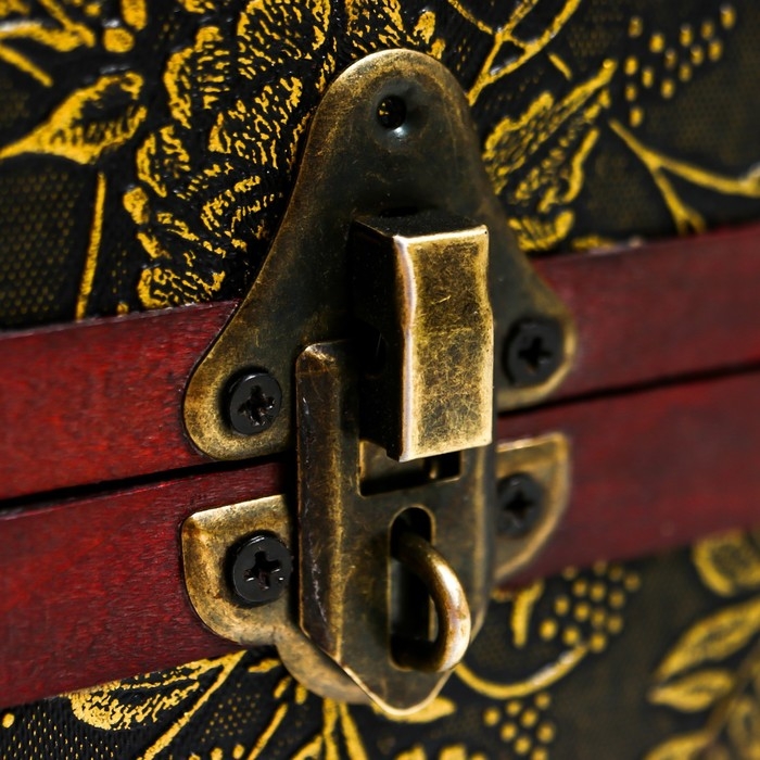 Шкатулка дерево состаренная Шкатулка дерево состаренная "Цветы и бамбук" сундучок МИКС 15х22х15,5 см