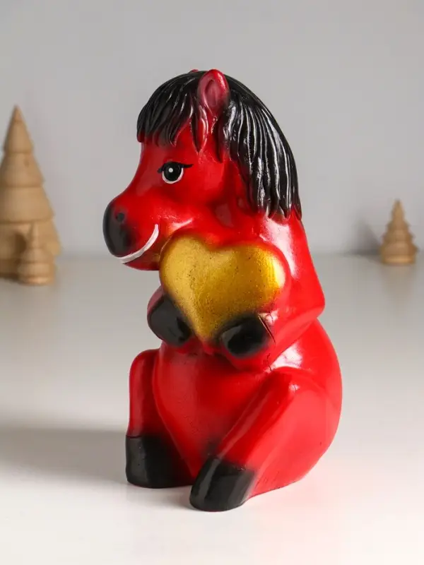 Копилка Копилка "Огненный конь с сердцем" 24 см, красный