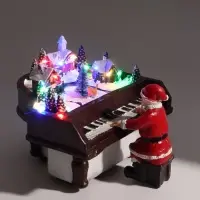 Фигурка светодиодная &laquo;Дед мороз пианино&raquo;, декоративная, 3хАА, музыкальная, USB, LN1453, 14.5&times;19.5&times;21 см