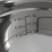 Миска, 1.5 л, 20&times;10.2 см, с мерной шкалой, толщина 0.6 мм, нержавеющая сталь