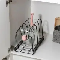 Подставка для сковородок Доляна, 25&times;22&times;38 см, чёрная