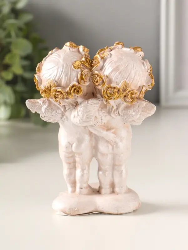 Фигура полистоун "Ангелочки пара" 13х10х5 см