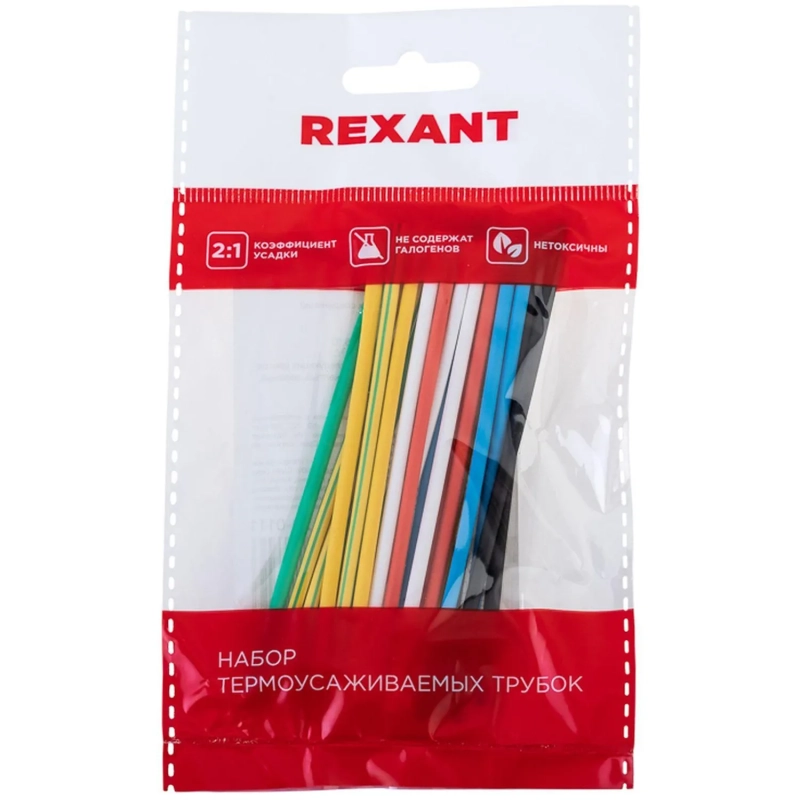 Набор термоусад. трубок №12 3,0/1,5мм,7цв.  21шт.по 10см REXANT 29-0112