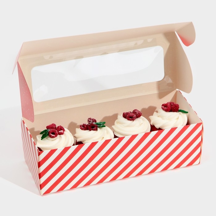 Коробка для кондитерских изделий с окном «С Новым годом!», 26 х 10 х 8 см, Новый год Коробка для кондитерских изделий с окном «С Новым годом!», 26 х 10 х 8 см, Новый год