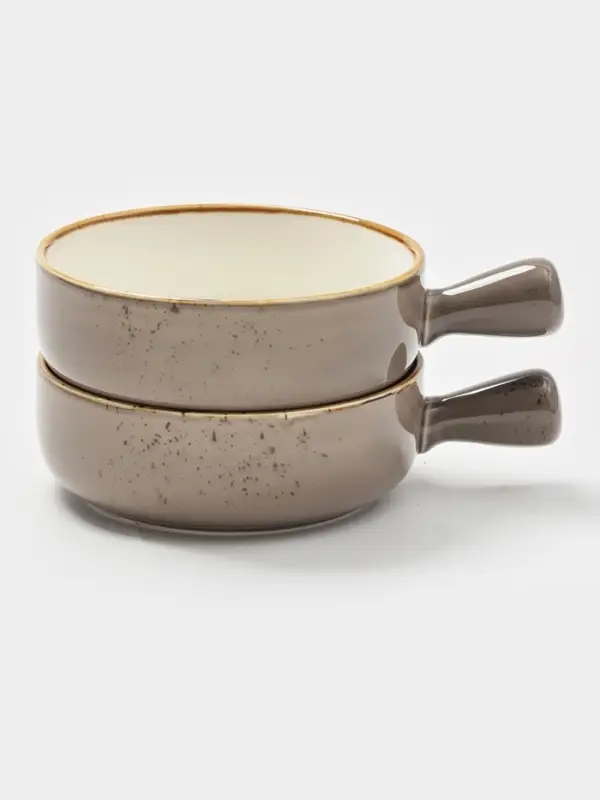 Кокотницы Magistro «Церера», набор 2 шт., 500 мл, d=15 см, фарфор, коричневые Кокотницы Magistro «Церера», набор 2 шт., 500 мл, d=15 см, фарфор, коричневые