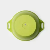 Кастрюля KUKMARA Trendy style, 4 л, d=24 см, h=14.5 см, стеклянная крышка, антипригарное покрытие, литой алюминий, зелёная