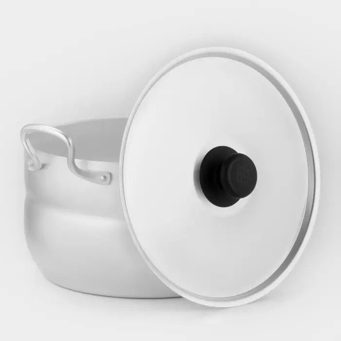 Кастрюля, 4.5 л, d=22 см, с крышкой, штампованный алюминий, серебристая