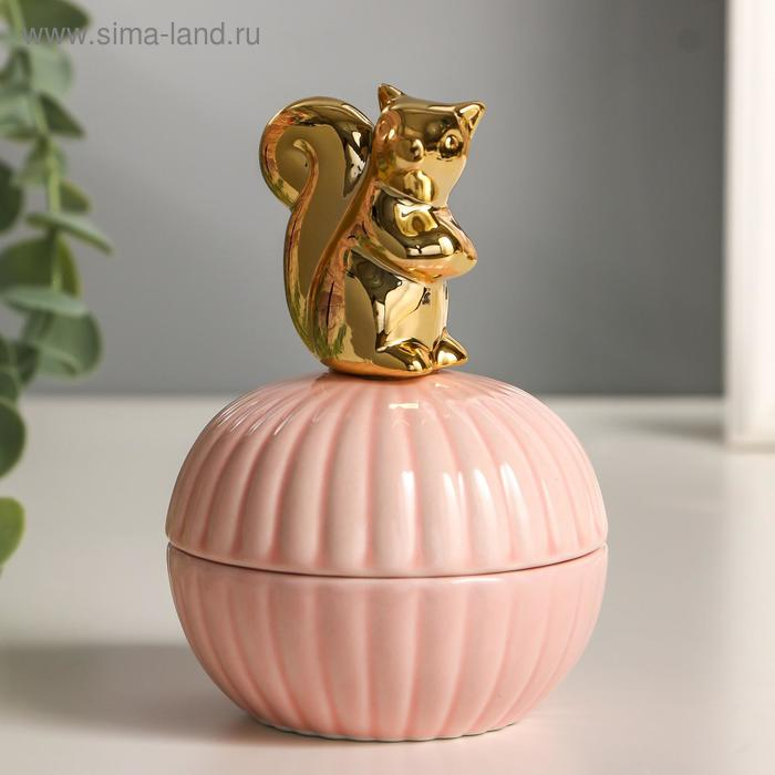 Шкатулка керамика Шкатулка керамика "Золотая белочка" 11х8х8 см