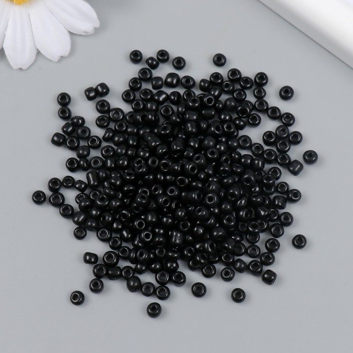 Бисер стекло 6/0  Бисер стекло 6/0 "Чёрный" 450 гр
