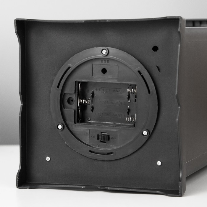 Ночник Ночник "Камин" LED чёрный 13х13х30 см RISALUX