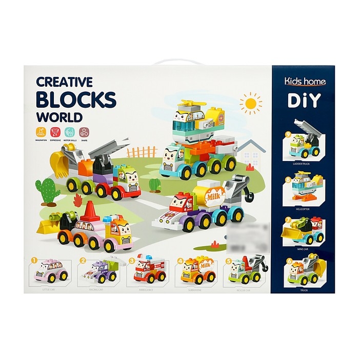 Конструктор &laquo;Транспорт с глазками&raquo;, 9 машинок, 150 деталей