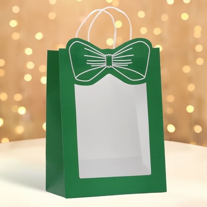 Пакет подарочный новогодний с оком Пакет подарочный новогодний с оком "Бант", 26 х 35 х 15 см.