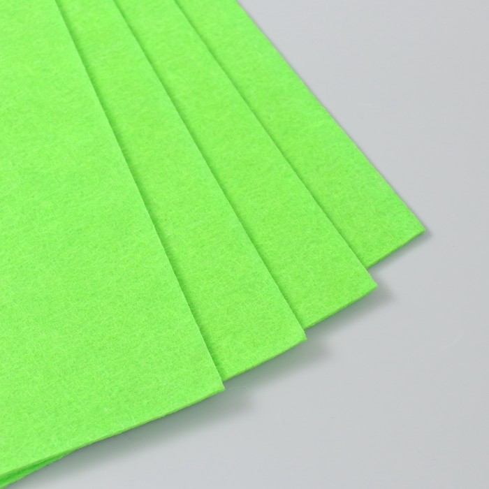 Фетр 2 мм Фетр 2 мм "Неоново-зелёный" набор 4 листа 30х40 см