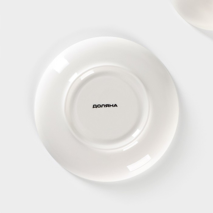 Чайная пара фарфоровая Доляна «Лаванда», 2 предмета: чашка 250 мл, блюдце d=15 см, цвет белый Чайная пара фарфоровая Доляна «Лаванда», 2 предмета: чашка 250 мл, блюдце d=15 см, цвет белый