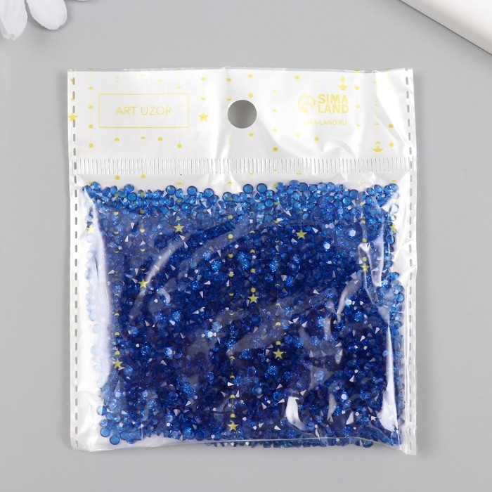 Декор для творчества пластик Декор для творчества пластик "Кристаллы ярко-синие" набор 20 гр d=0,12 см