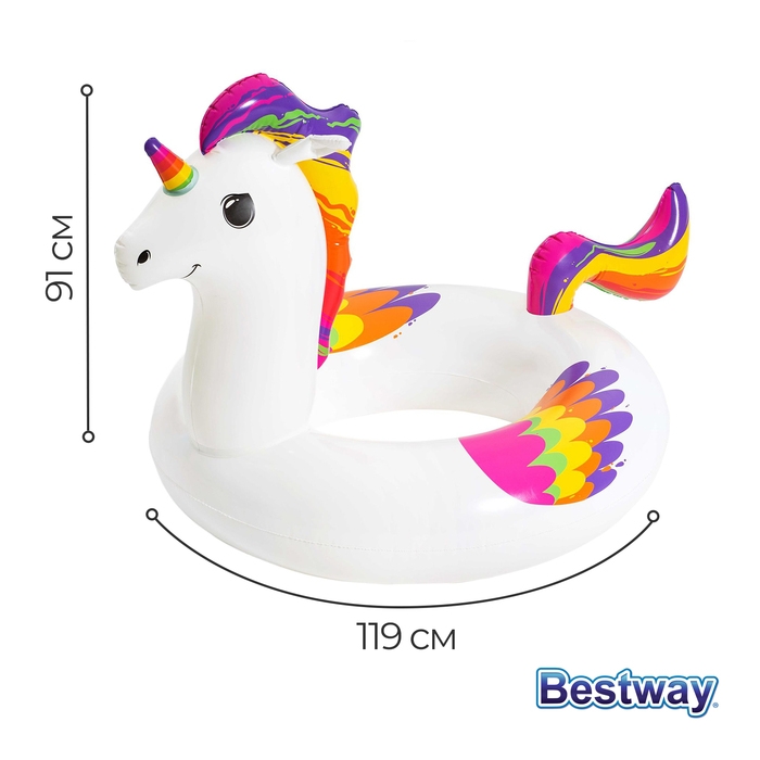 Круг для плавания Fantasy Unicorn, 119 x 91 см, 36159 Bestway Круг для плавания Fantasy Unicorn, 119 x 91 см, 36159 Bestway