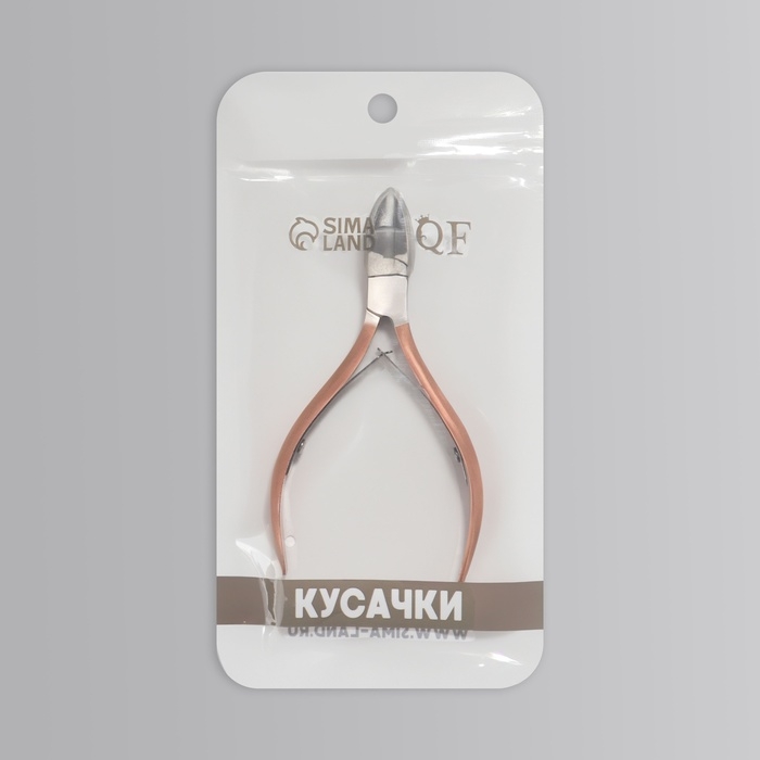 Кусачки педикюрные, 2 пружины, 10,5 см, длина лезвия - 15 мм, цвет серебристый/розовое-золото Кусачки педикюрные, 2 пружины, 10,5 см, длина лезвия - 15 мм, цвет серебристый/розовое-золото
