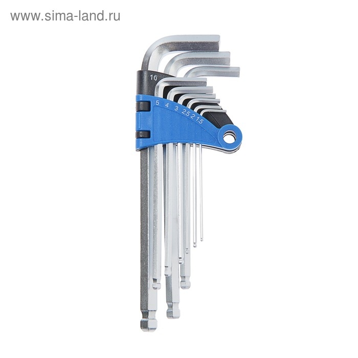 Набор ключей шестигранных ТУНДРА, удлиненных с шаром, CrV, 1.5 - 10 мм, 9 шт. Набор ключей шестигранных ТУНДРА, удлиненных с шаром, CrV, 1.5 - 10 мм, 9 шт.