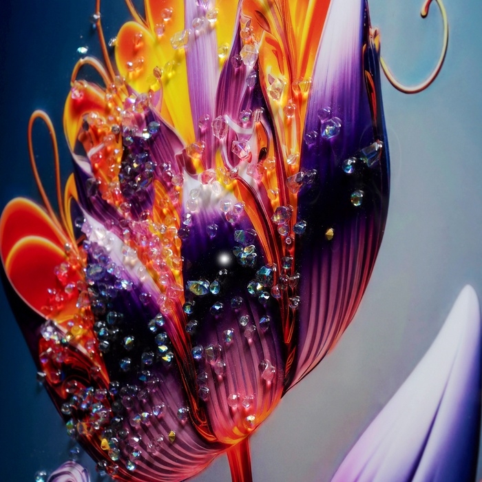 Картина акрил  Картина акрил "Цветы абстракция" 60х39,5 см