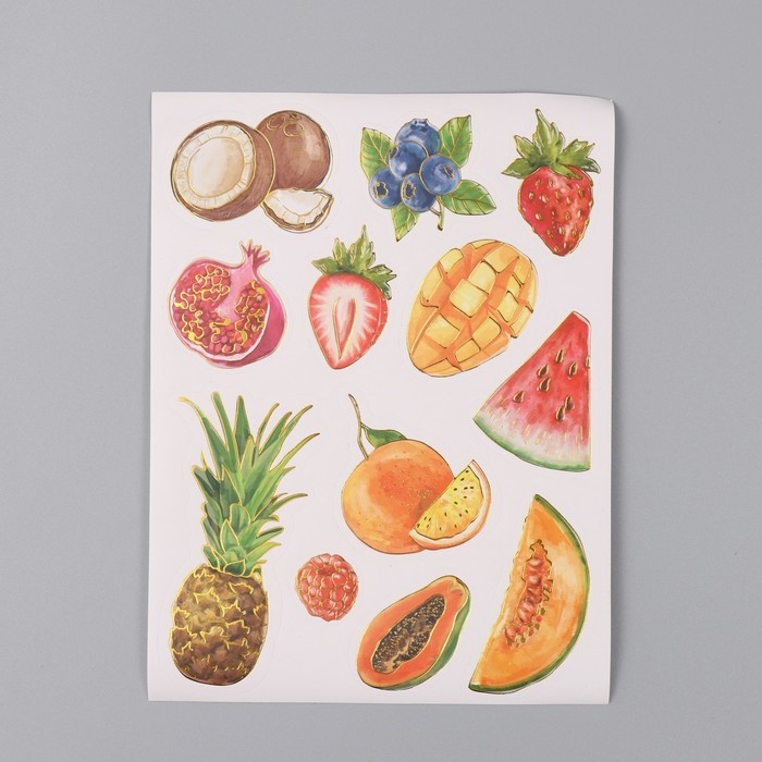 Фотоальбом 25 листов (наклейки+кольца)  Фотоальбом 25 листов (наклейки+кольца) "Фрукты. Привет, лето!" 19х27х3 см