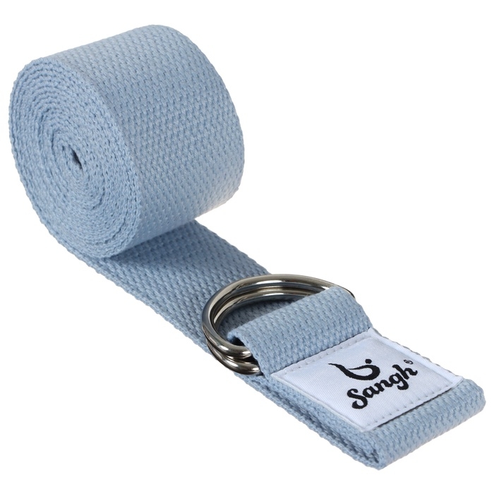 Ремень для йоги Sangh, 180х4 см, цвет голубой Ремень для йоги Sangh, 180х4 см, цвет голубой