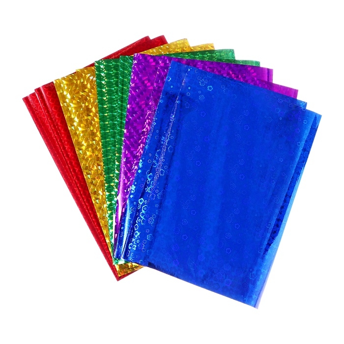 Бумага цветная формат А4 10 листов 5 цветов самоклеящаяся голография Бумага цветная формат А4 10 листов 5 цветов самоклеящаяся голография