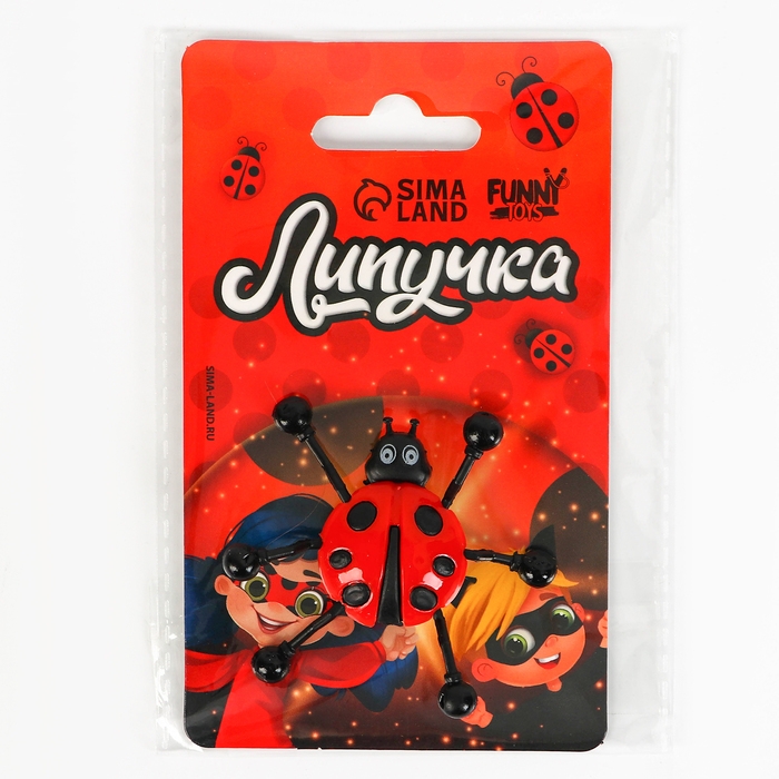 Липучка «Божья коровка», цвета МИКС, на блистере Липучка «Божья коровка», цвета МИКС, на блистере