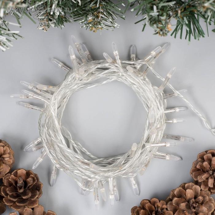 Гирлянда «Нить» 5 м с насадками «Игла», IP20, прозрачная нить, 50 LED, свечение жёлтое, 8 режимов, 220 В Гирлянда «Нить» 5 м с насадками «Игла», IP20, прозрачная нить, 50 LED, свечение жёлтое, 8 режимов, 220 В