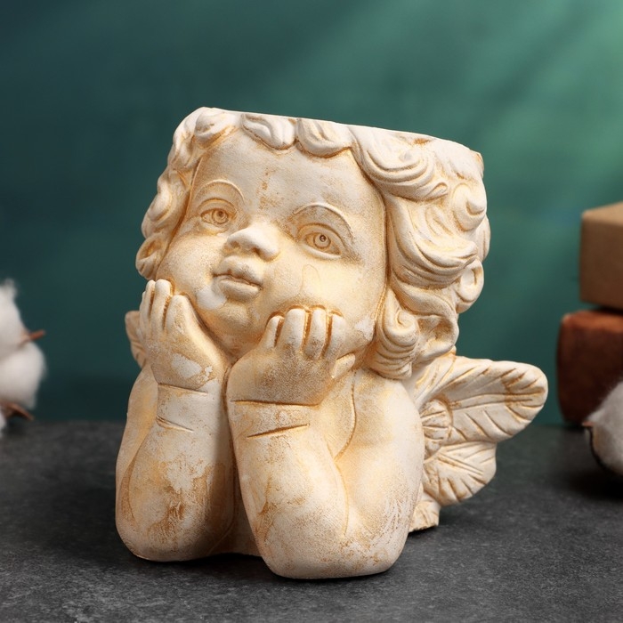 Подсвечник Подсвечник "Молящийся ангел" 10х11,5х11см, позолота