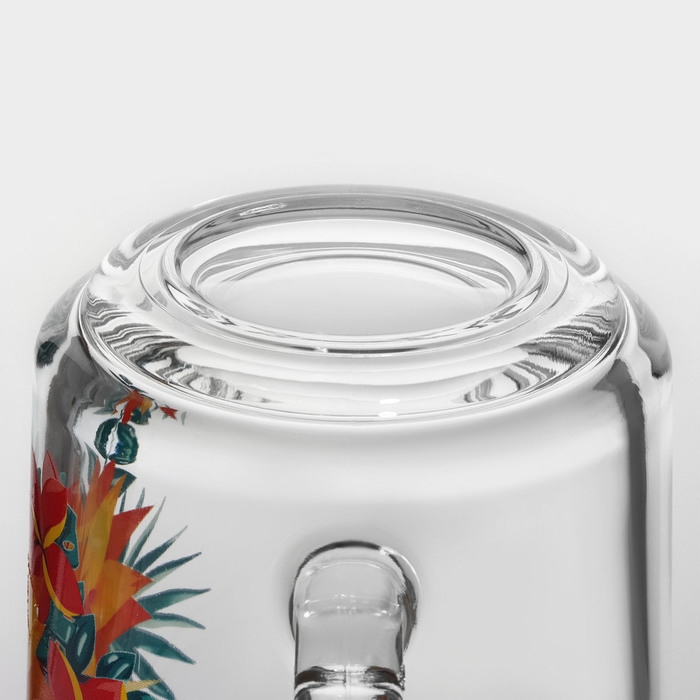 Кружка стеклянная «Тропические цветы», 200 мл, рисунок МИКС Кружка стеклянная «Тропические цветы», 200 мл, рисунок МИКС
