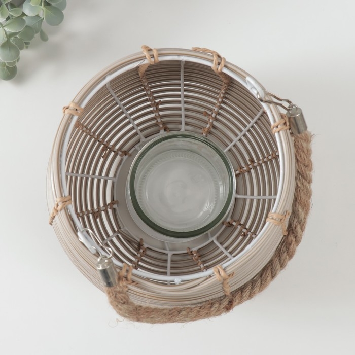 Подсвечник пластик на 1 свечу Подсвечник пластик на 1 свечу "Амфора" натуральный 16х24х25 см