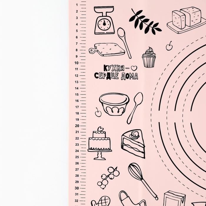 Силиконовой коврик для выпечки «Сердце дома», 50 х 40 см Силиконовой коврик для выпечки «Сердце дома», 50 х 40 см