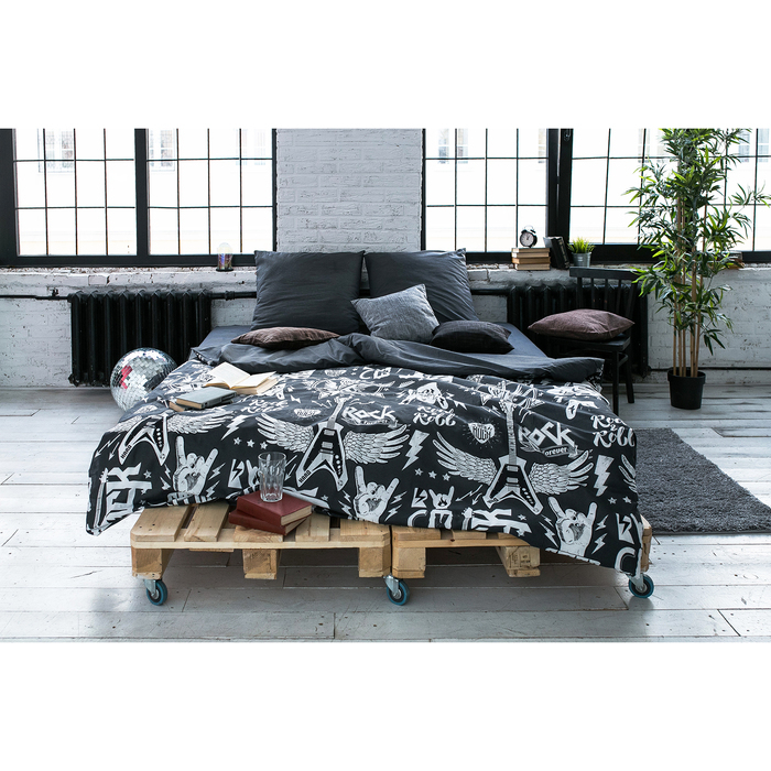 Постельное бельё Постельное бельё "Этель" 2 сп Rock&Roll 175*215 см, 200*220 см, 70*70 см -2 шт,100% хл, бязь 125 г/м2