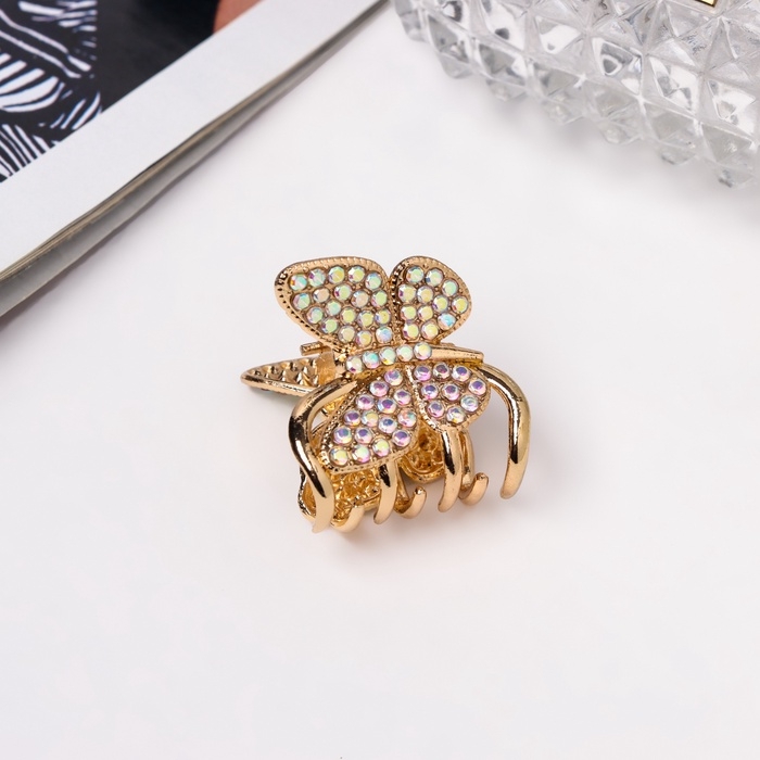 Краб для волос Краб для волос "Одри" бабочка стиль, 2,5 см, золото