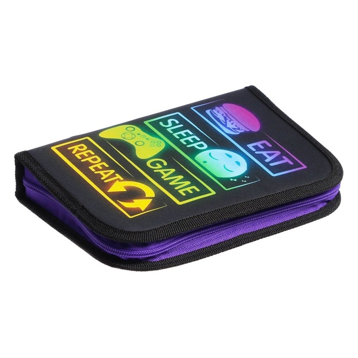 Пенал 3 секции, вкладка внутри, 140 х 210 х 40 мм, тканевый, Calligrata TOP Block Пенал 3 секции, вкладка внутри, 140 х 210 х 40 мм, тканевый, Calligrata TOP Block "Знаки"