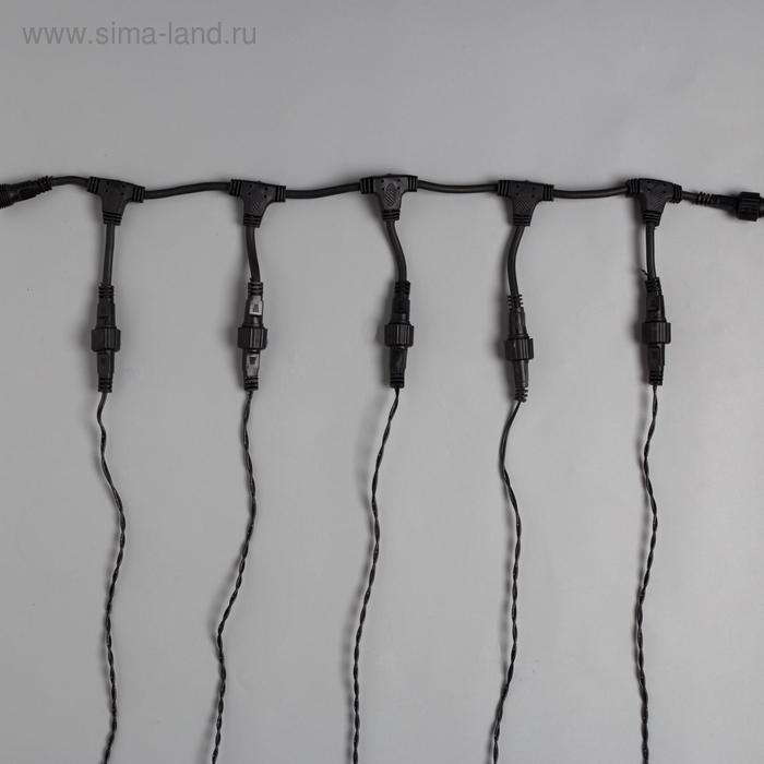 Гирлянда «Клип-лайт» 5 нитей по 20 м, IP44, УМС, тёмная нить, 665 LED, свечение белое, 24 В