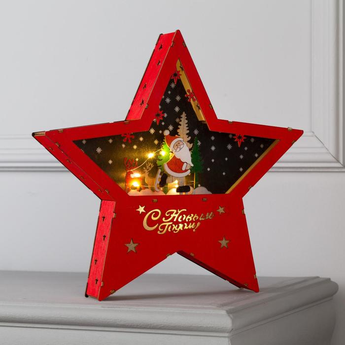 Светодиодная фигура «Дед Мороз на коньках» 30 × 30 × 5 см, дерево, батарейки АААх2 (не в комплекте), свечение тёплое белое Светодиодная фигура «Дед Мороз на коньках» 30 × 30 × 5 см, дерево, батарейки АААх2 (не в комплекте), свечение тёплое белое